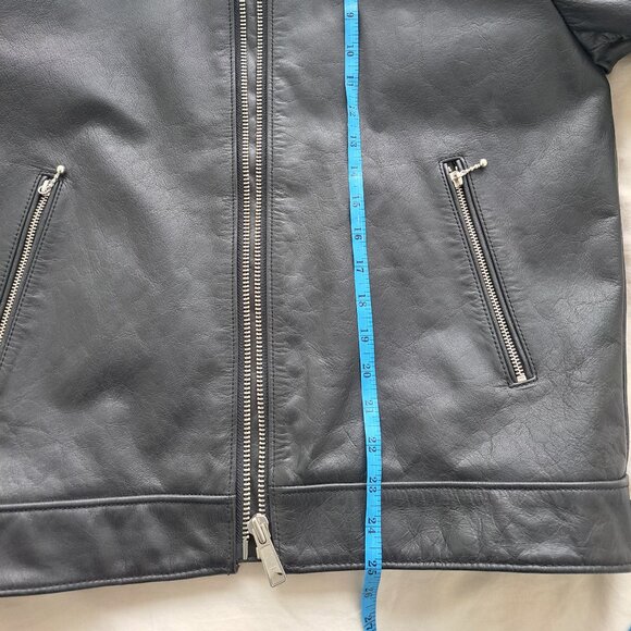 Nudie Jeans Men's Eddy Rider Genuine Leather Jacket Like-New - Black - Size M - Picture 10 of 10